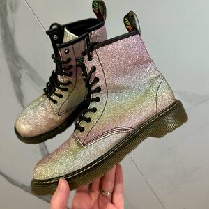 Dr Martens 1460 Glitter Girls Rainbow Boots Size 5 Little kids Combat Shoes